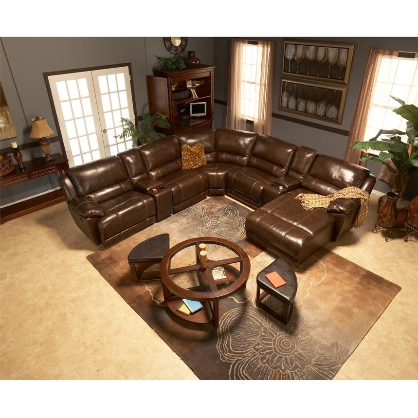Theodore Brown Power Motion Leather Sofa W Right Chaise El Theodore Brown Power Motion Leather Sofa W Right Chaise Alternate Image 2 Of 9