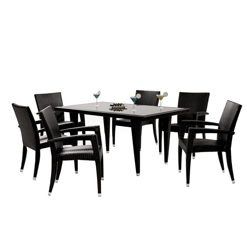 Neilina Black 7 Piece Patio Set El Dorado Furniture Neilina Black 7 Piece Patio Set Main Image 1 Of 13 Images
