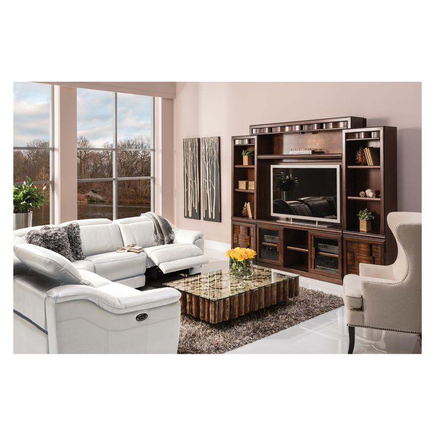 Davis White Motion Leather Sofa W Right Left Recliners Davis White Motion Leather Sofa W Right Left Recliners Alternate Image 2