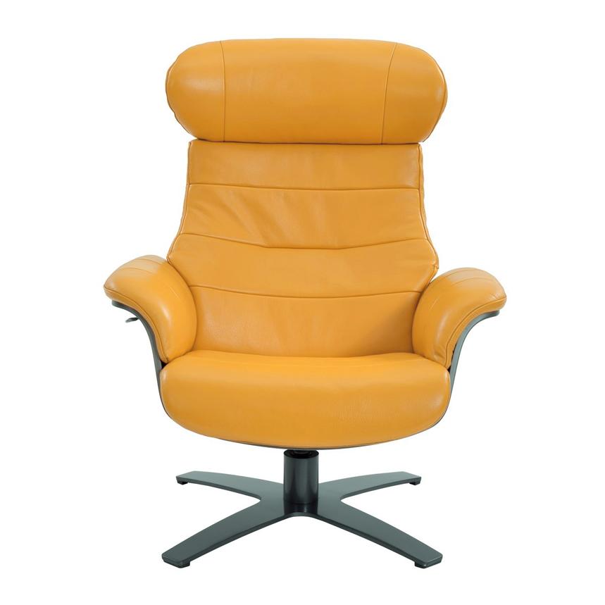 Enzo Yellow Leather Swivel Chair | El Dorado Furniture