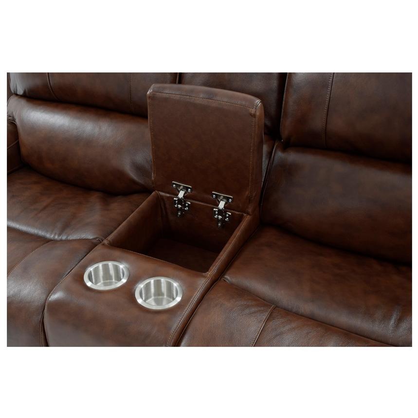 Durham Power Motion Leather Sofa w/Console El Dorado Furniture