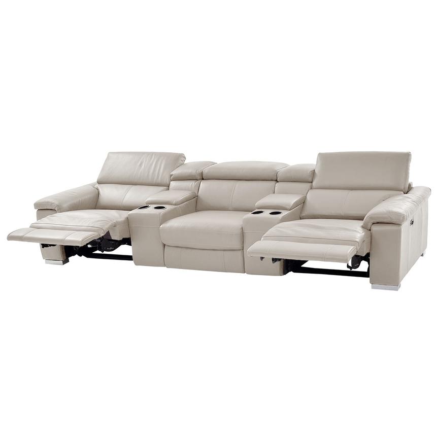 Nathan Cream Home Theater Leather Seating El Dorado Furniture Nathan Cream Home Theater Leather Seating Alternate Image 2 Of 10 Images