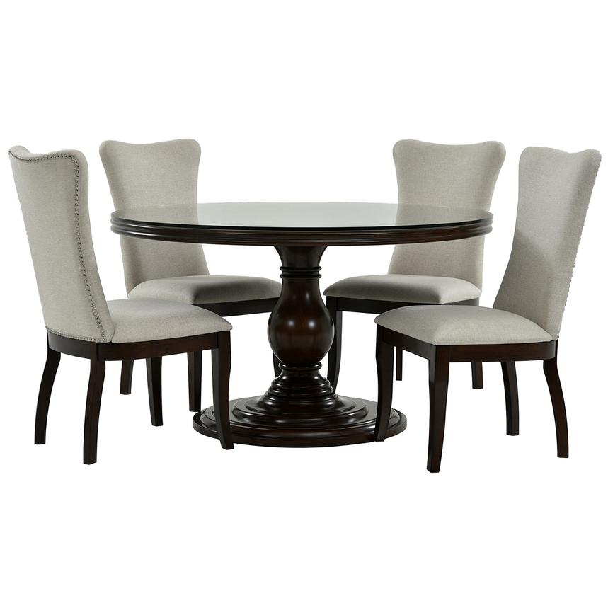 Liza 5 Piece Casual Dining Set W 12mm Glass Top El Dorado Furniture Liza 5 Piece Casual Dining Set W 12mm Glass Top Main Image 1
