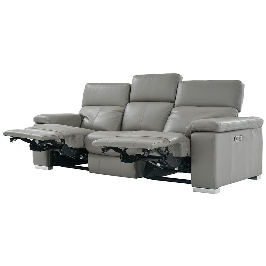 Charlie Gray Power Motion Leather Sofa El Dorado Furniture