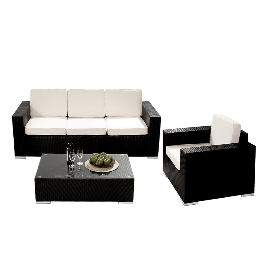 Neilina Black 3 Piece Patio Set El Dorado Furniture Neilina Black 3 Piece Patio Set Main Image 1 Of 19 Images
