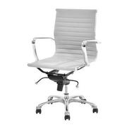 Watson White Low Back Desk Chair  main image, 1 of 7 images.