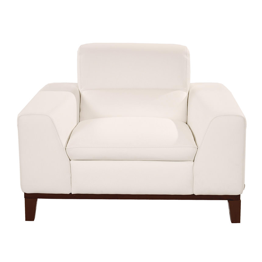 Milani White Leather Chair  alternate image, 3 of 8 images.