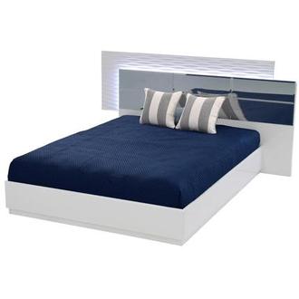 Manhattan White Mirrored Queen Platform Bed