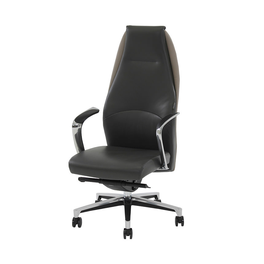 Prector Gray Leather Desk Chair | El Dorado Furniture