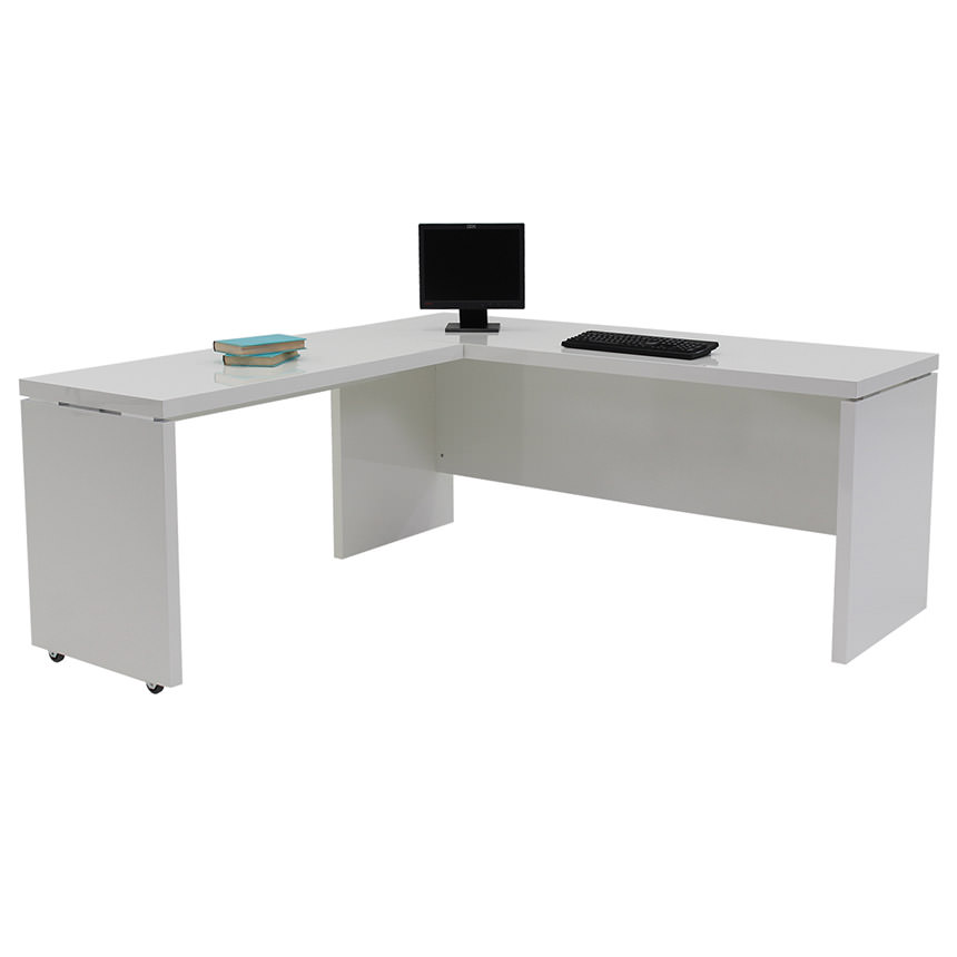 Sedona White L-Shaped Desk  alternate image, 3 of 6 images.