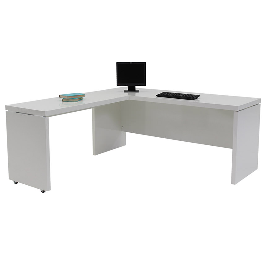 Sedona White L Shaped Desk Made In Italy El Dorado Furniture