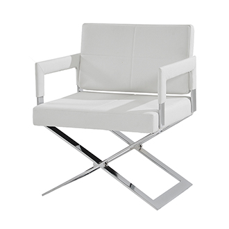 Dakota White Accent Chair