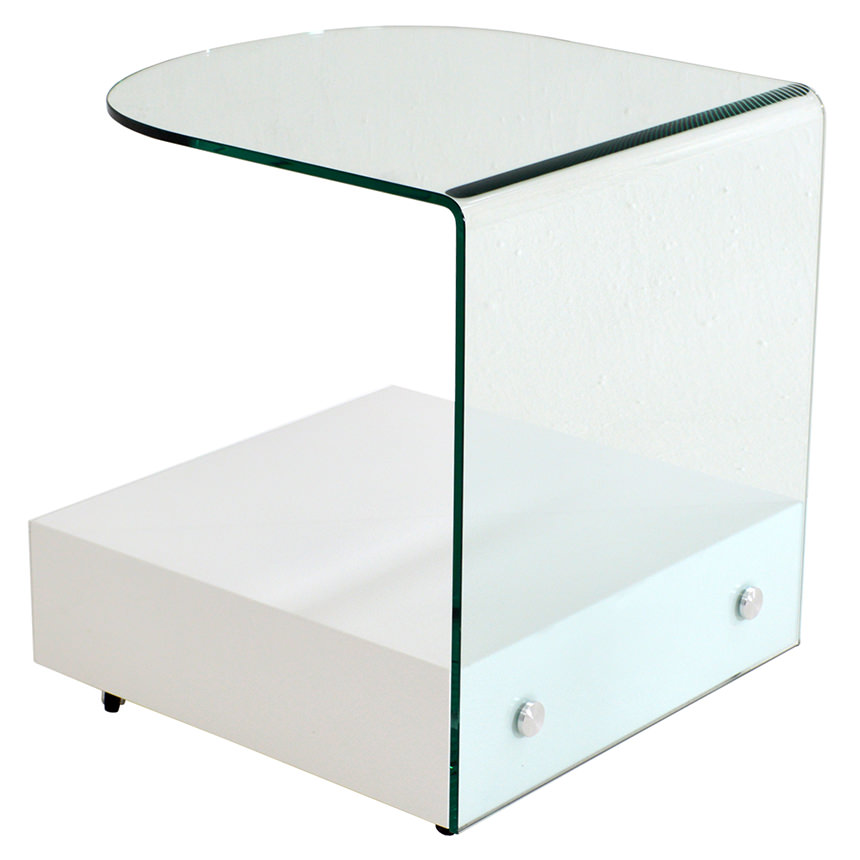 Maria White Side Table w/Casters  alternate image, 5 of 7 images.