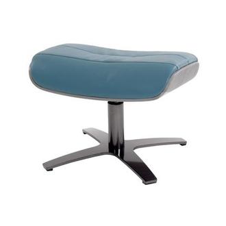 Enzo Blue Leather Ottoman