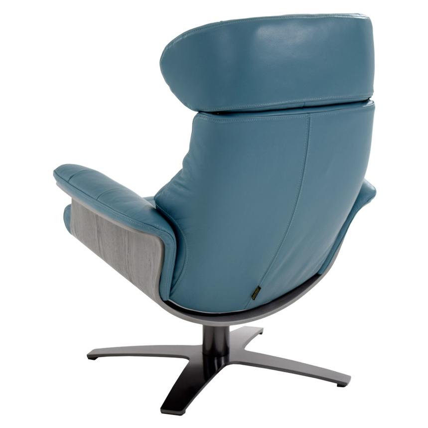 Enzo Blue Leather Swivel Chair  alternate image, 5 of 11 images.