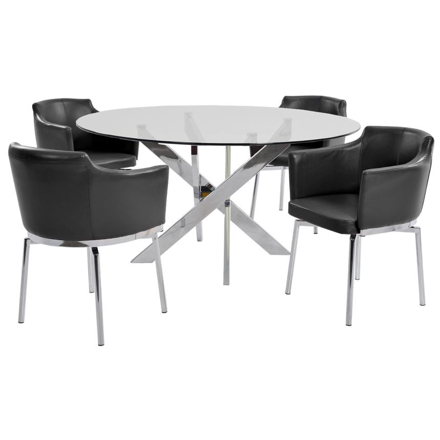 Dusty Black Polished 5-Piece Dining Set  main image, 1 of 8 images.