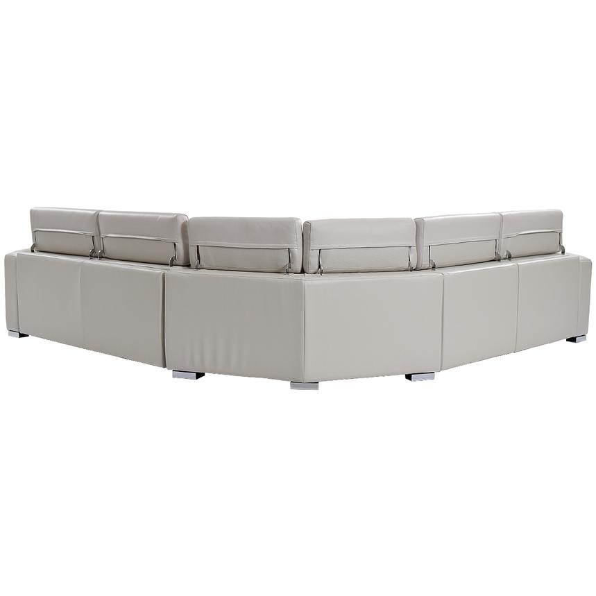 Bay Harbor Light Gray 4PC Leather Power Reclining Sectional w/Right Sleeper  alternate image, 3 of 8 images.