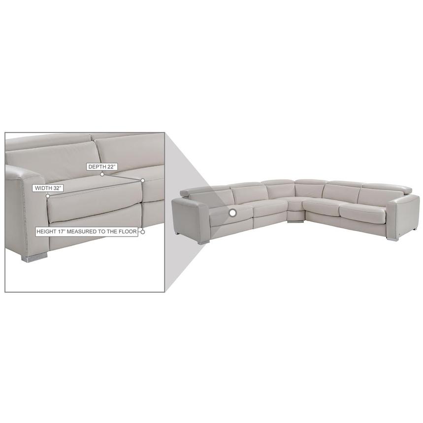 Bay Harbor Light Gray 4PC Leather Power Reclining Sectional w/Right Sleeper  alternate image, 9 of 9 images.