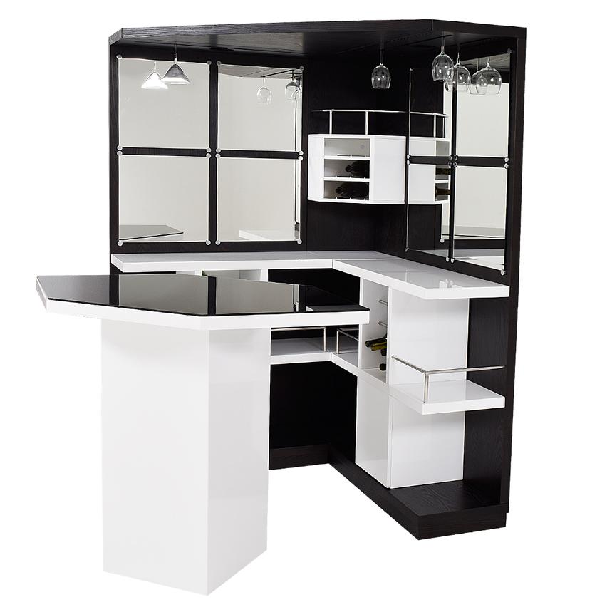 Nostran Dark Oak Corner Bar W Table El Dorado Furniture