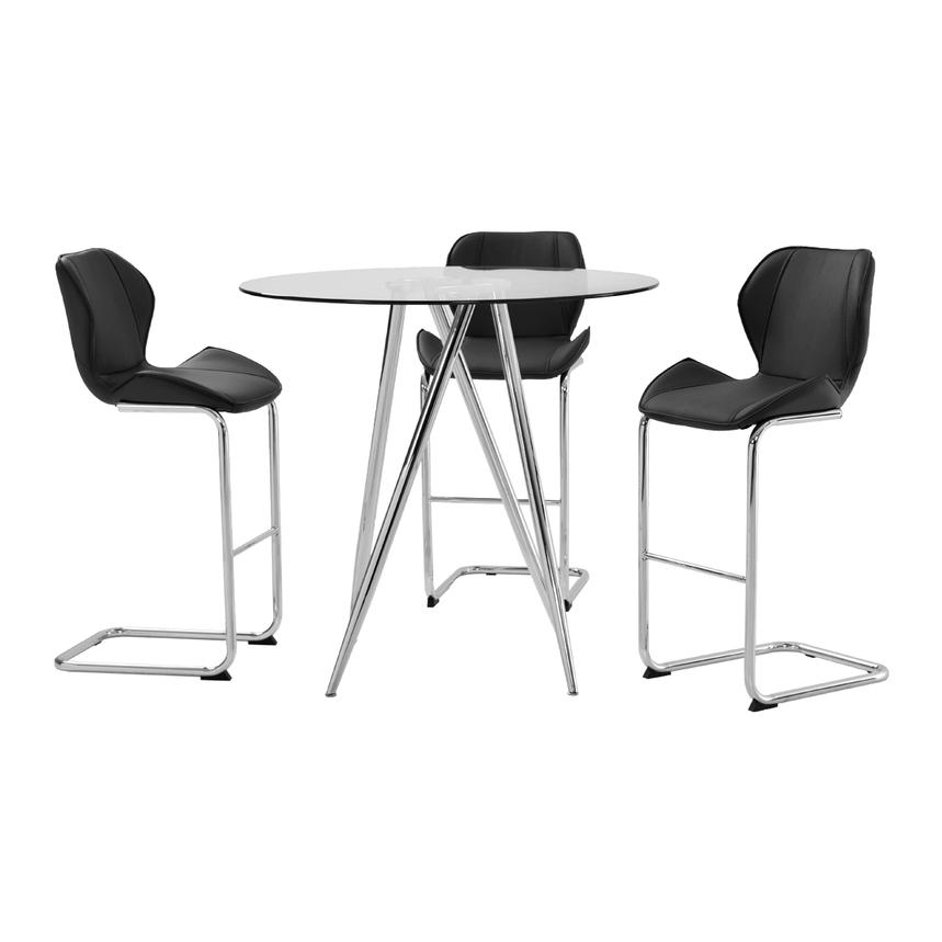 Latika Black 4Piece Counter Dining Set El Dorado Furniture