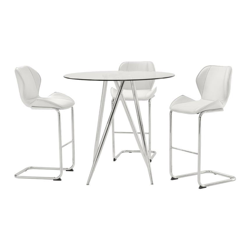 Latika White 4-Piece Counter Dining Set  main image, 1 of 9 images.