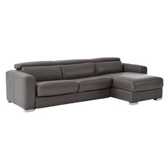 Bay Harbor Gray Leather Sleeper w/Right Chaise