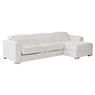 Bay Harbor White Leather Sleeper w/Right Chaise