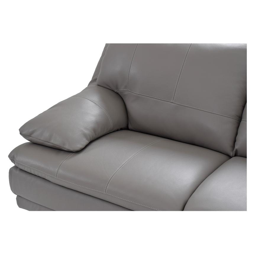 Rio Light Gray Leather Corner Sofa w/Right Chaise  alternate image, 3 of 8 images.