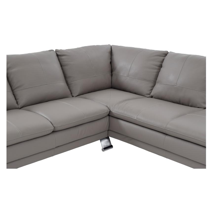 Rio Light Gray Leather Corner Sofa w/Right Chaise  alternate image, 4 of 8 images.