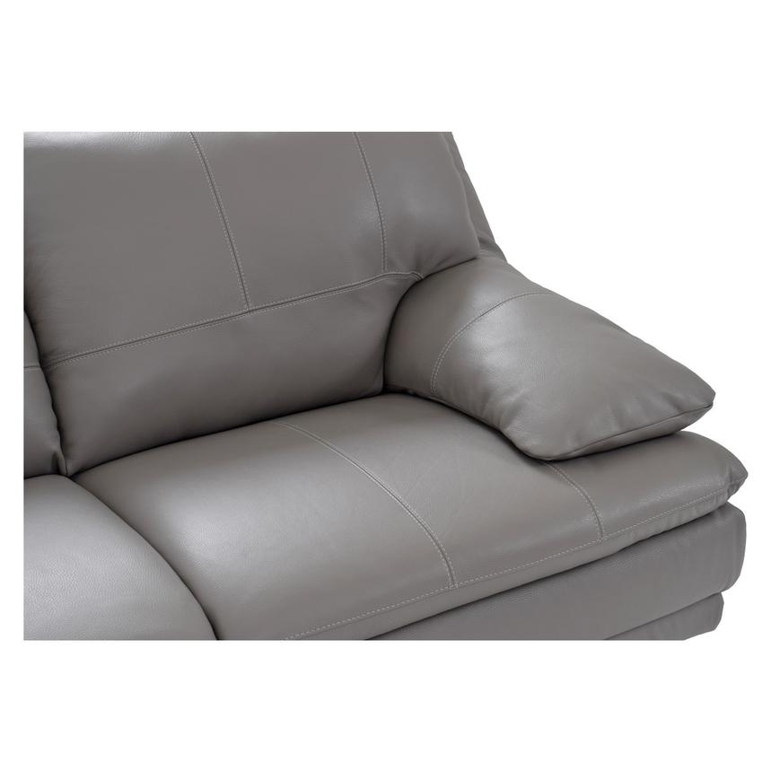 Rio Light Gray Leather Corner Sofa w/Left Chaise  alternate image, 3 of 8 images.