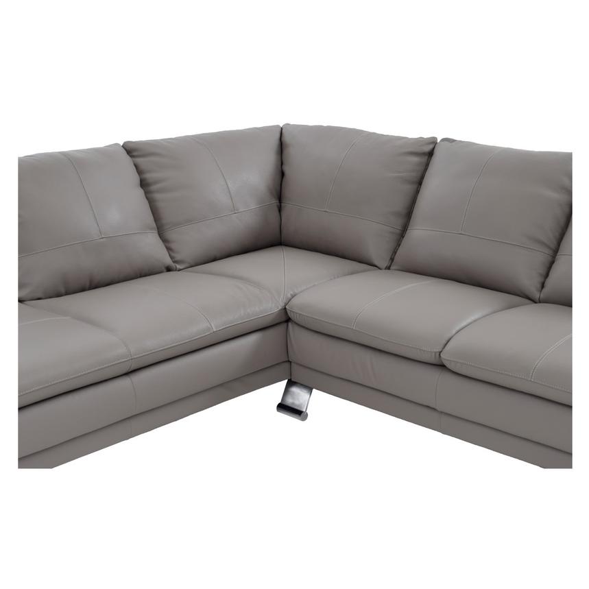 Rio Light Gray Leather Corner Sofa w/Left Chaise  alternate image, 4 of 8 images.
