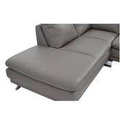 Rio Light Gray Leather Corner Sofa w/Left Chaise  alternate image, 5 of 8 images.