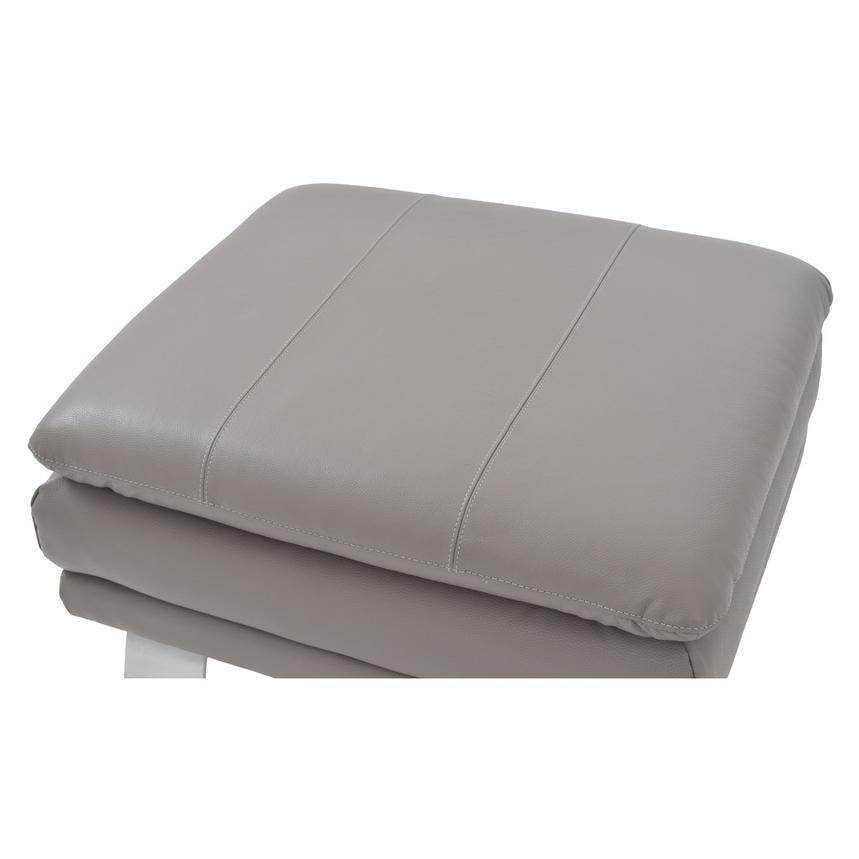 Rio Light Gray Leather Ottoman  alternate image, 3 of 5 images.