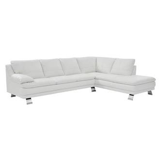 Rio White Leather Corner Sofa w/Right Chaise