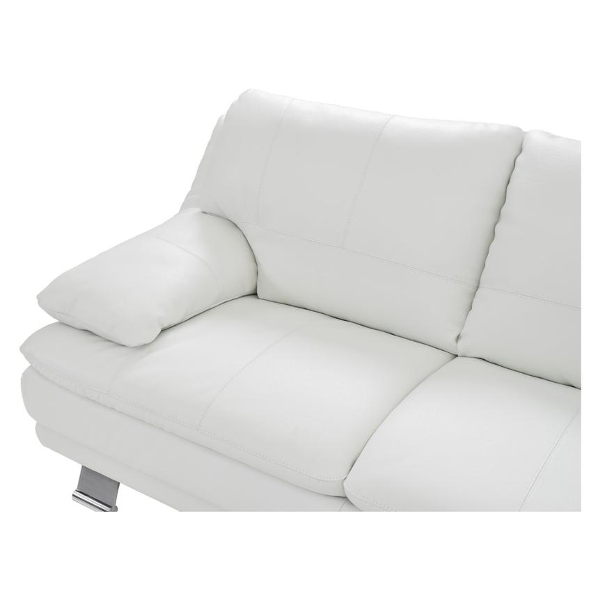 Rio White Leather Corner Sofa w/Right Chaise  alternate image, 3 of 9 images.