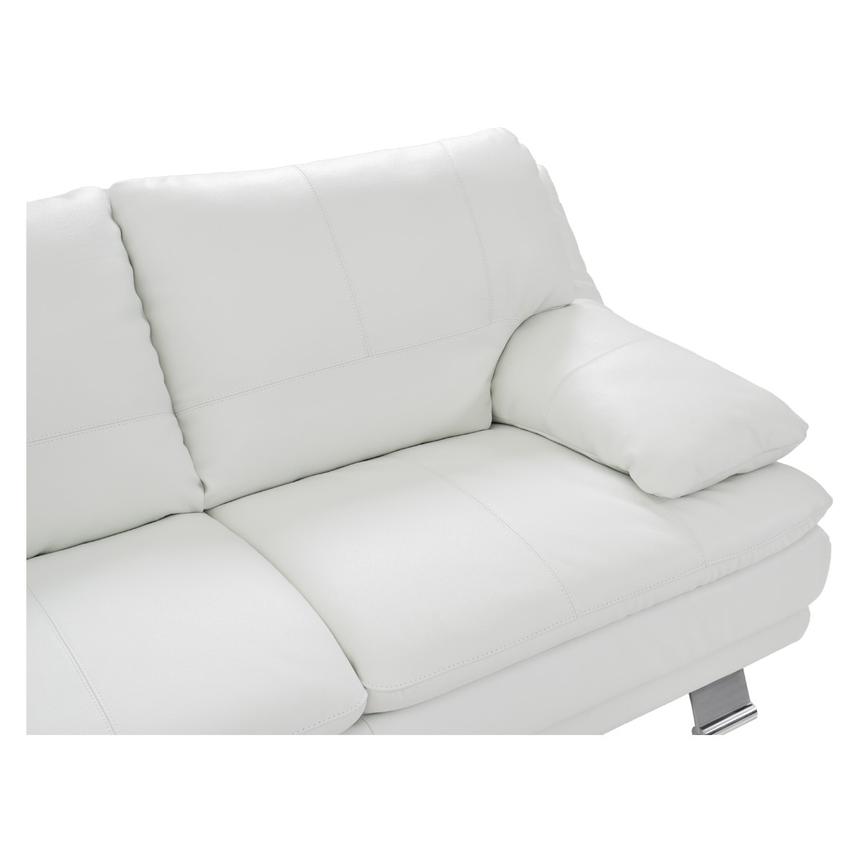 Rio White Leather Corner Sofa w/Left Chaise  alternate image, 3 of 8 images.