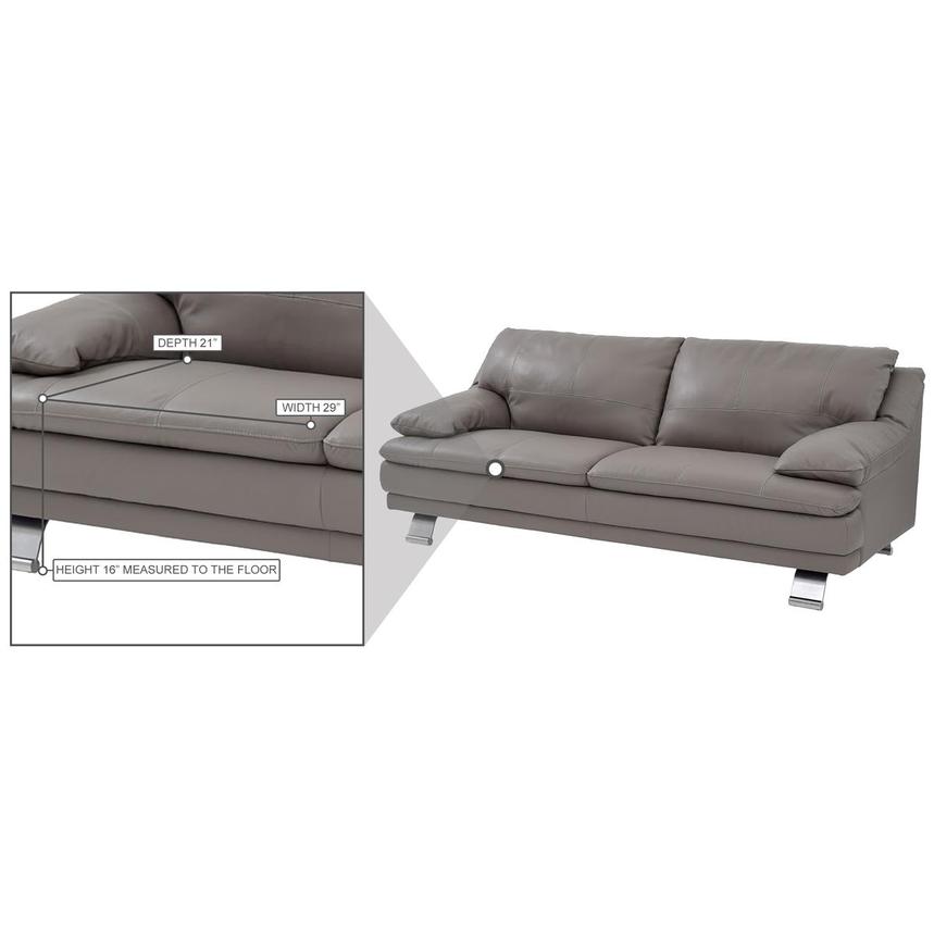 Rio Light Gray Leather Sofa  alternate image, 8 of 8 images.