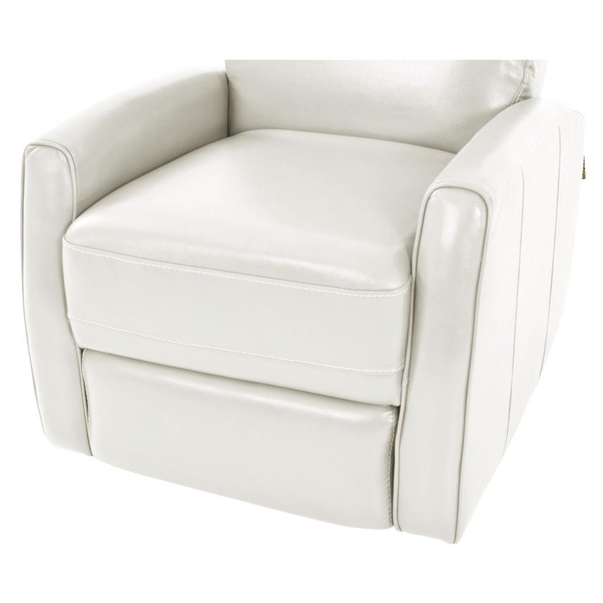 Lucca White Leather Power Recliner  alternate image, 6 of 9 images.