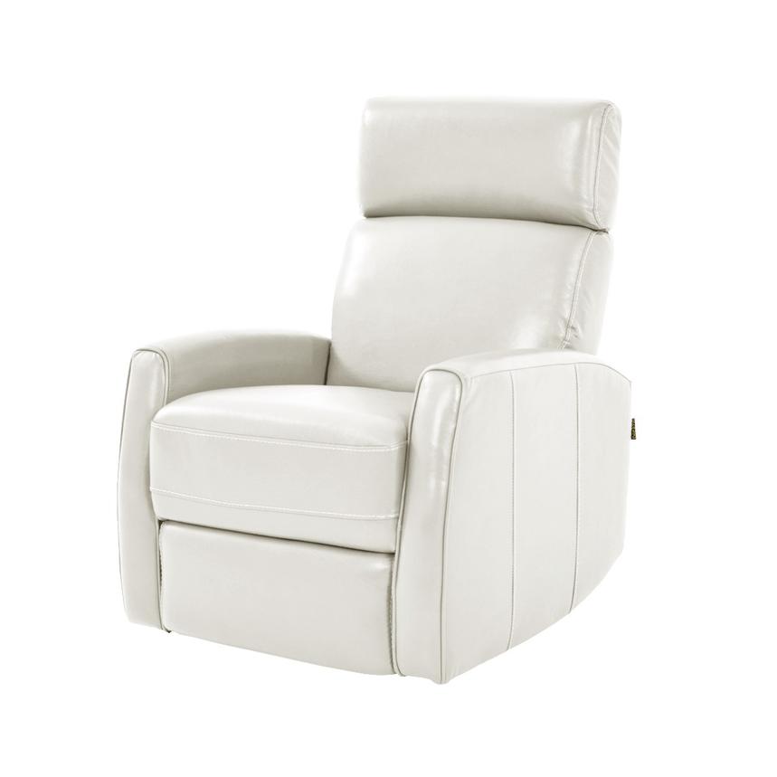 white leather glider