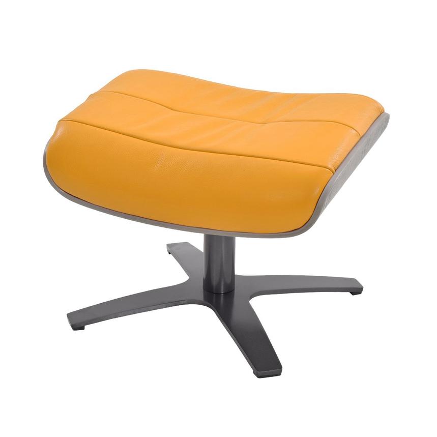 Enzo Yellow Leather Ottoman El Dorado Furniture