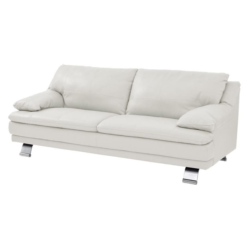 White real leather sofa discount