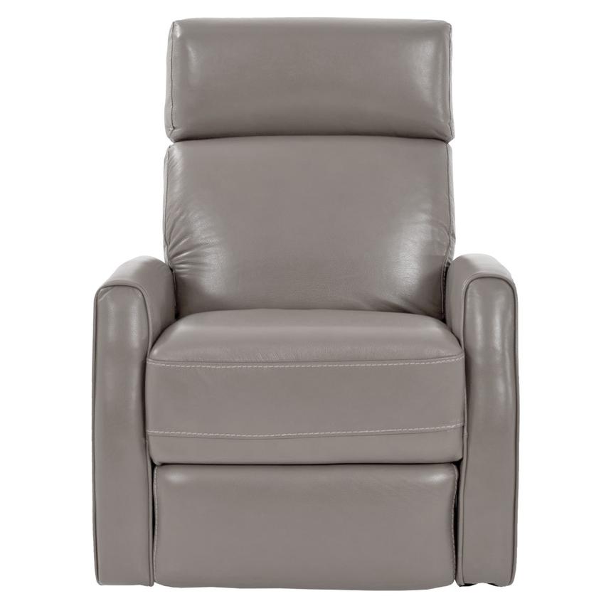 Lucca Gray Leather Power Glider Recliner  main image, 1 of 9 images.