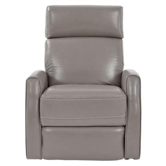 Lucca Gray Leather Power Glider Recliner