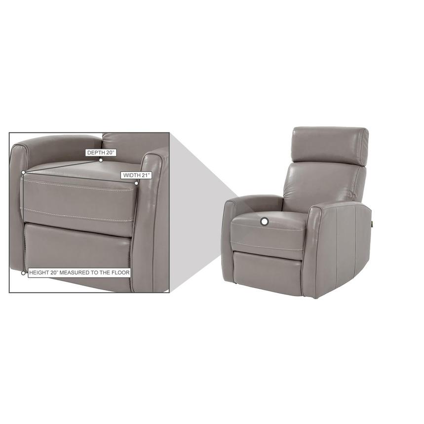Lucca Gray Leather Power Glider Recliner  alternate image, 9 of 9 images.