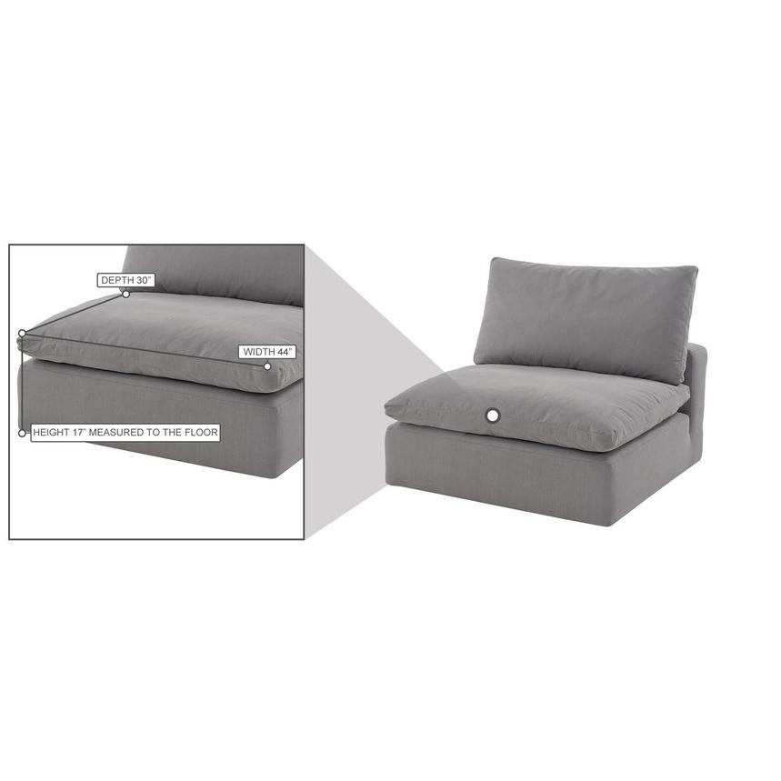 Nube Gray Armless Chair  alternate image, 6 of 6 images.