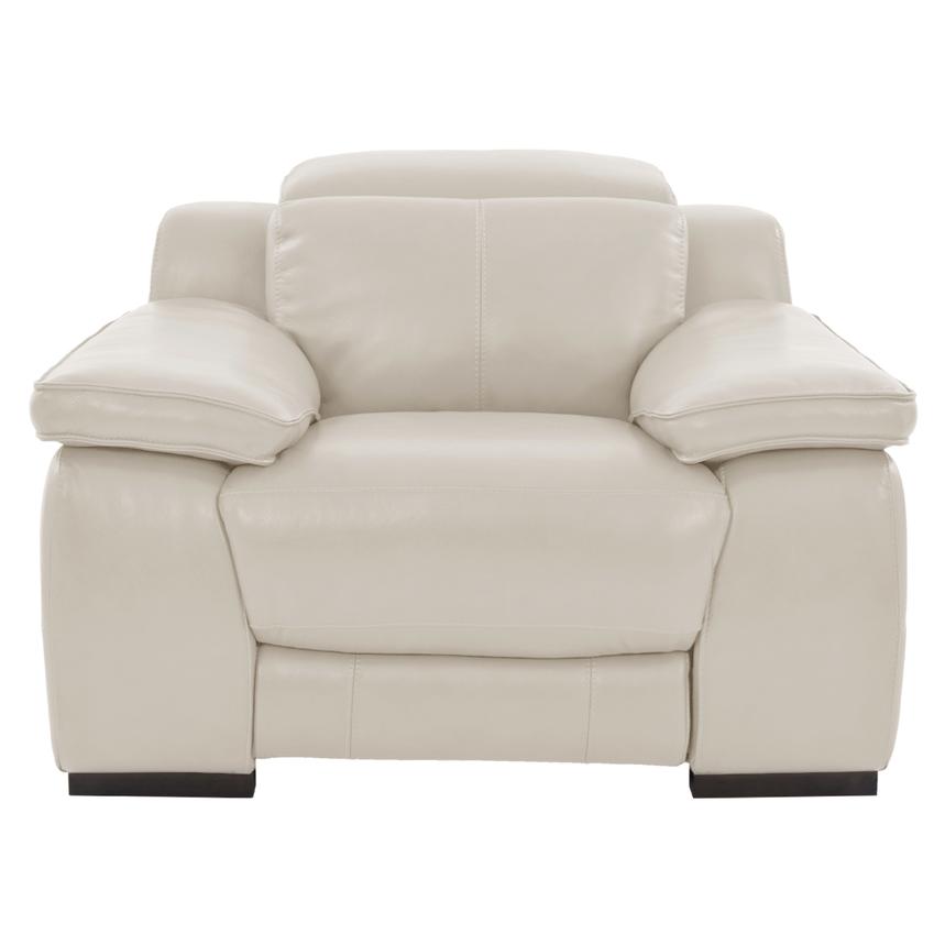 Gian Marco Light Gray Leather Power Recliner  alternate image, 4 of 10 images.