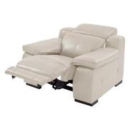 Gian Marco Light Gray Leather Power Recliner  alternate image, 3 of 10 images.