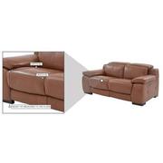 Gian Marco Tan Leather Power Reclining Loveseat  alternate image, 9 of 9 images.