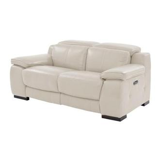 Gian Marco Light Gray Leather Power Reclining Loveseat