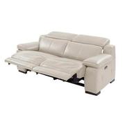 Gian Marco Light Gray Leather Power Reclining Loveseat  alternate image, 3 of 10 images.